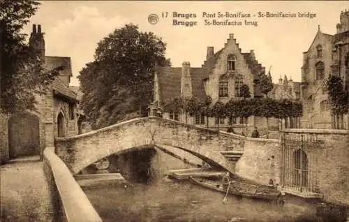 Ak Bruges Brügge Flandern Westflandern, Pont St. Boniface