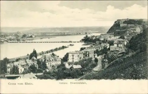 Ak Ehrenbreitstein Koblenz am Rhein, Panorama