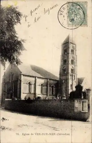 Ak Ver sur Mer Calvados, Kirche