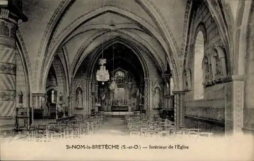 Ak Saint Nom la Bretèche Yvelines, Kirche, Innenansicht