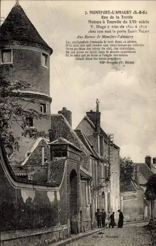 Ak Montfort l'Amaury Yvelines, Rue de la Treille, Maison a Tourelle du XVI-siecle