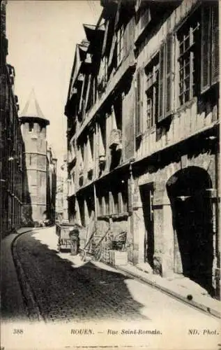 Ak Rouen Seine Maritime, Rue Saint-Romain