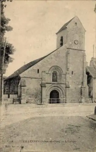 Ak Villennes sur Seine Yvelines, Kirche