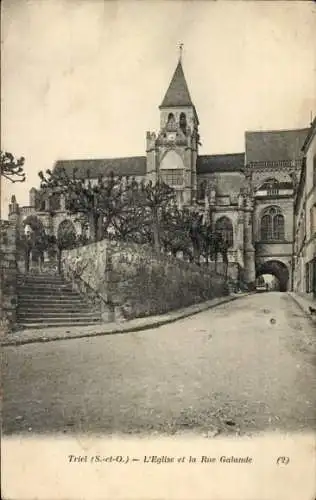 Ak Triel sur Seine Yvelines, Kirche, Rue Galande