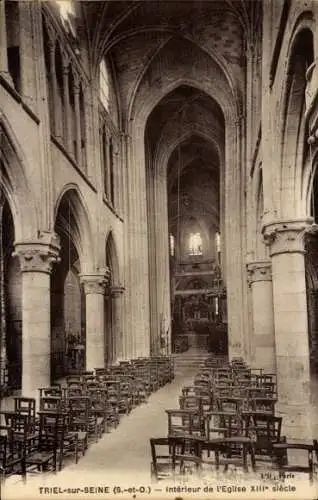 Ak Triel sur Seine Yvelines, Interieur de l'Eglise XIIIe siecle