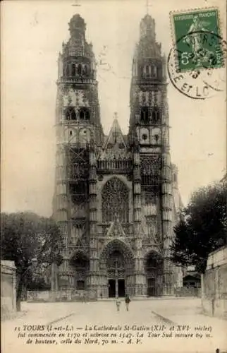 Ak Tours Indre et Loire, Kathedrale St. Gatien