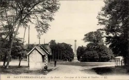 Ak Saint Germain en Laye Yvelines, Foret, Carrefour de la Croix de Noailles