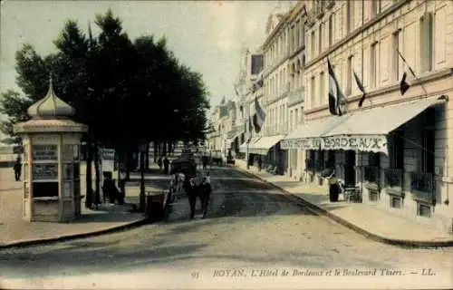 Ak Royan Charente Maritime, L'Hotel de Bordeaux, Boulevard Thiers