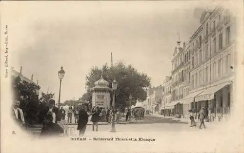 Ak Royan Charente Maritime, Boulevard Thiers, Kiosque