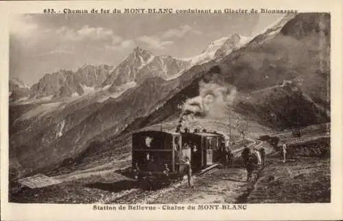 Ak Chamonix Mont Blanc Haute Savoie, Station de Bellevue - Chaine du Mont-Blanc