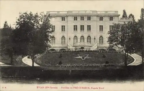 Ak Évian les Bains Haute Savoie, Pavillon de Pre-Curieux, Facade Nord