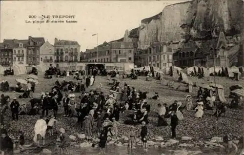 Ak Le Tréport Seine Maritime, la plage a maree basse