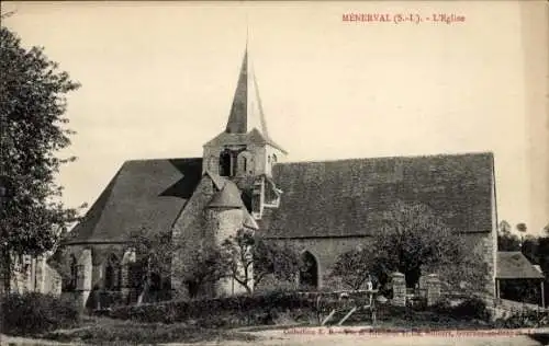 Ak Menerval Seine-Maritime, Kirche