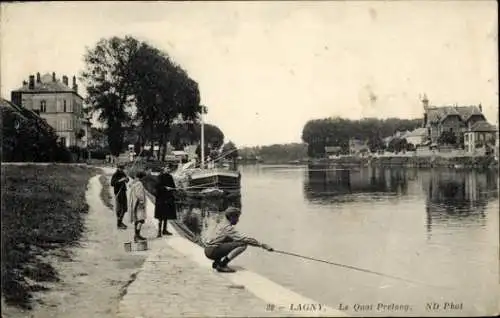 Ak Lagny Seine et Marne, Le Quai Prelong