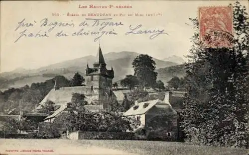 Ak Beaudean Hautes-Pyrénées, Kirche, Pic du Midi