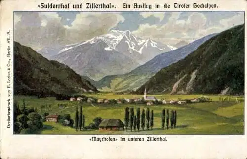 Ak Mayrhofen Zillertal Tirol, Unteres Zillertal, Suldental, Panorama