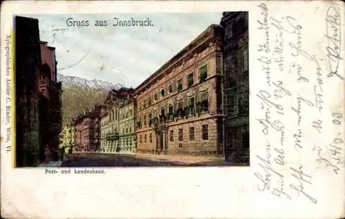 Ak Innsbruck in Tirol, Post- und Landeshaus