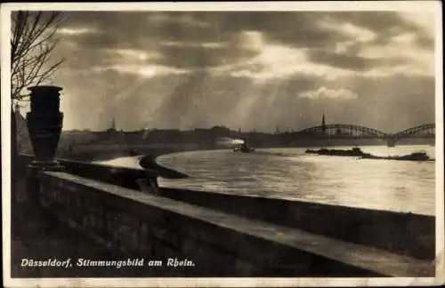 Ak Düsseldorf am Rhein, Rheinbrücke