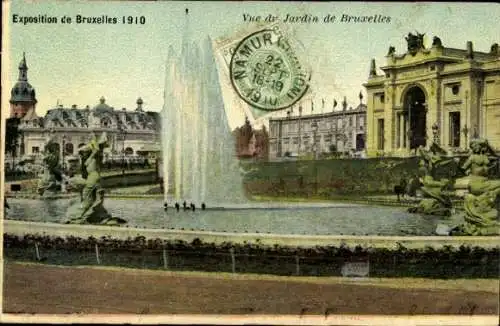 Ak Brüssel, Weltausstellung 1910, Jardin de Bruxelles, Fontaine