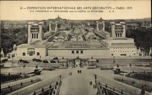 Ak Paris, Internationale Ausstellung für dekorative Kunst 1925, Esplanade