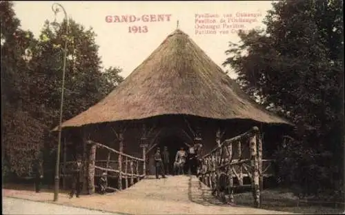 Ak Gent Gent Ostflandern, Weltausstellung 1913, Pavillon de l'Oubangui