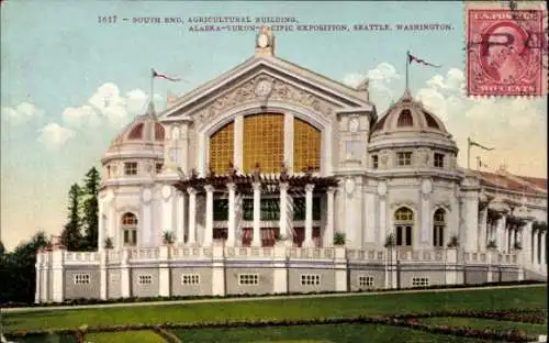 Ak Seattle Washington USA, Alaska-Yukon-Pacific Exposition 1909, Landwirtschaftliches Gebäude