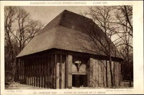 Ak Paris, Internationale Kolonialausstellung 1931, Eingang zum Jagdpavillon