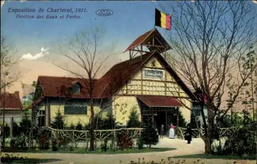 Ak Charleroi Wallonia Hennegau, Ausstellung 1911, Pavillon der Gewässer und Wälder