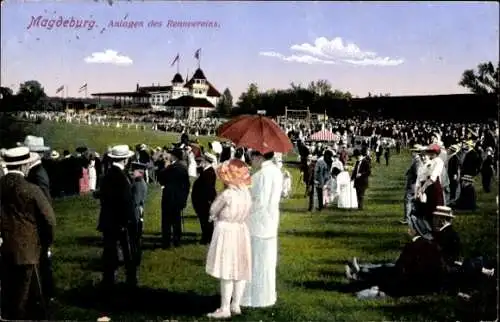 Ak Magdeburg an der Elbe, Anlagen des Rennvereins, Besucher