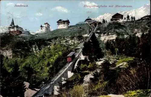 Ak Innsbruck in Tirol, Hungerburgbahn mit Mariabrunn