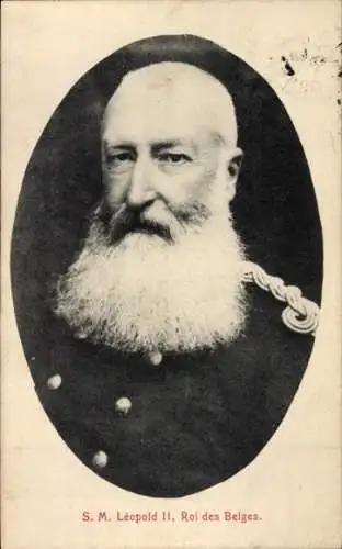 Ak König Leopold II. von Belgien, Portrait