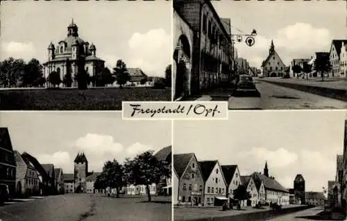 Ak Freystadt in der Oberpfalz Bayern, Straße, Kirche