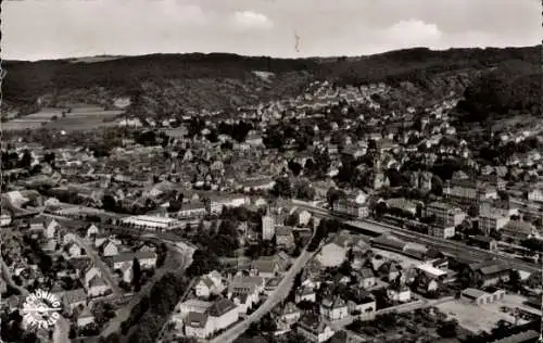 Ak Mosbach am Odenwald Baden, Gesamtansicht, Fliegeraufnahme