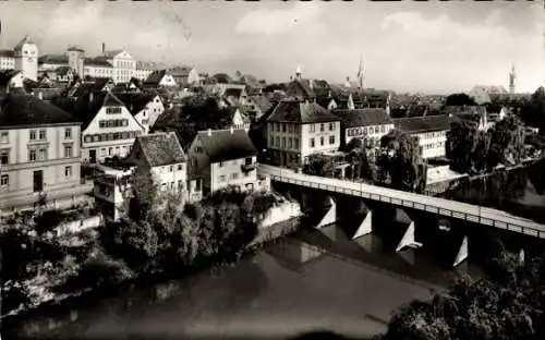 Ak Rottenburg am Neckar, Teilansicht, Brücke