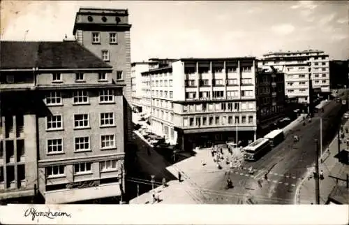 Ak Pforzheim im Schwarzwald, Leopoldplatz, Bahnhofstraße