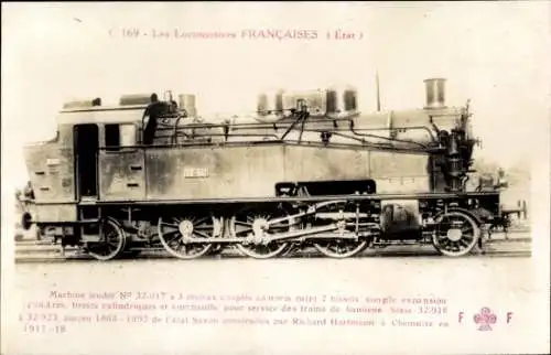 Ak Französische Eisenbahn, Etat, Dampflok No. 32.917, Tender