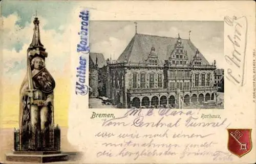 Ak Hansestadt Bremen, Roland, Rathaus