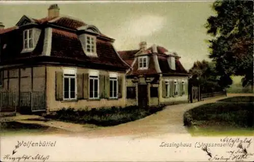 Ak Wolfenbüttel in Niedersachsen, Lessinghaus, Straßenseite