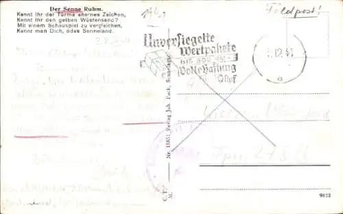 Ak Sennelager, Diebesturm, Externsteine, Hermannsdenkmal, Gedicht