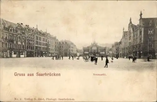 Ak Saarbrücken im Saarland, Neumarkt