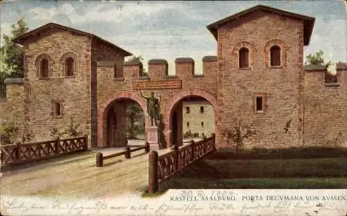 Ak Bad Homburg vor der Höhe, Kastell Saalburg, Porta Decumana von Außen