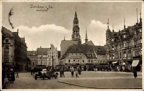 Ak Zwickau in Sachsen, Marktplatz