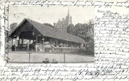 Ak Zwickau in Sachsen, Paradiesbrücke