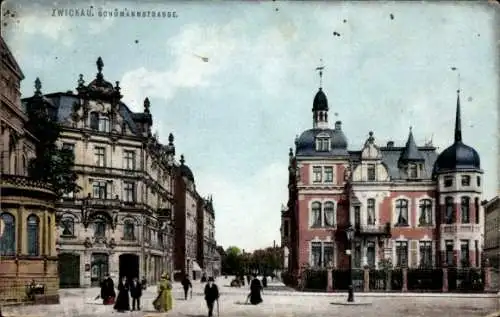 Ak Zwickau Sachsen, Schumannstraße, Häuser