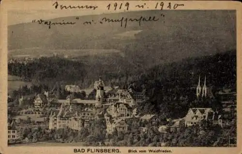 Ak Świeradów Zdrój Bad Flinsberg Schlesien, Blick vom Waldfrieden