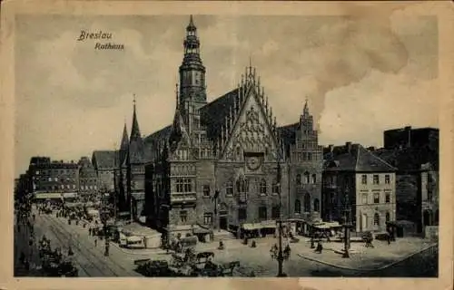 Ak Wrocław Breslau Schlesien, Rathaus