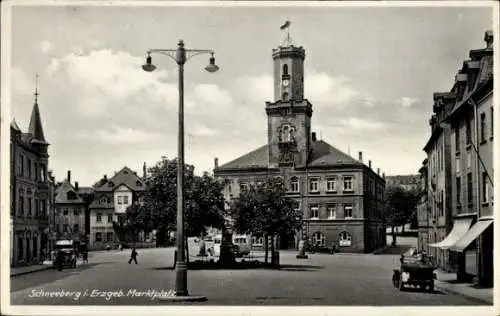 Ak Schneeberg im Erzgebirge, Marktplatz