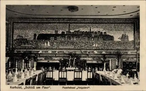 Ak Nordseebad Büsum, Kurhotel Schloss am Meer, Muschelsaal Helgoland