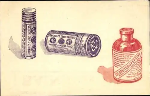 Ak Reklame, Chlorhydropeptin- und Zine-Phosphid-Granulat, Labor von Doctor Coirre