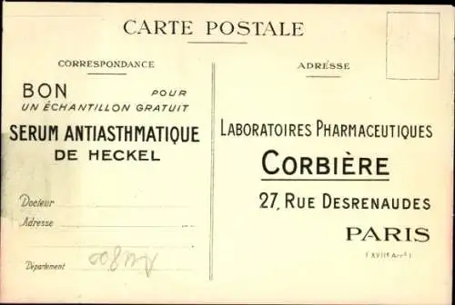 Ak Reklame, Heckel Anti-Asthma-Serum, Corbiere Pharmaceutical Laboratories